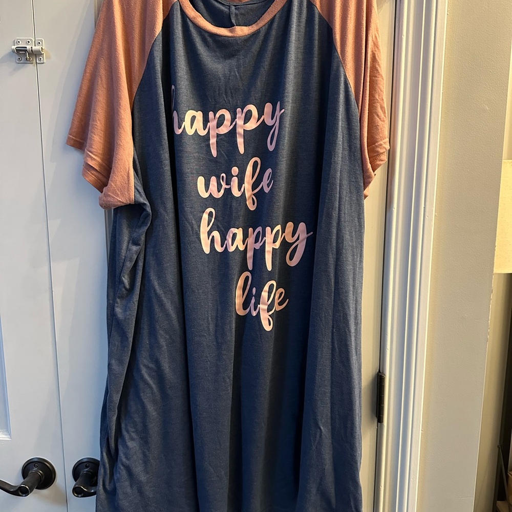 SHEIN Blue and Pink Pajama Dress